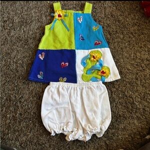 YoungLand Embroidered Flip Flop Jumper set Size 12mo